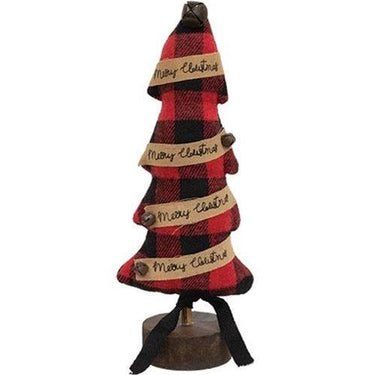 Merry Christmas Buffalo Check Fabric Tree - The Fox Decor